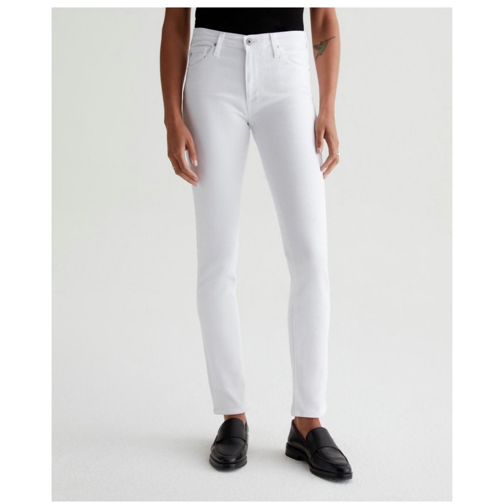 AG Goldschmied The Prima Mid Rise Cigarette White Denim
